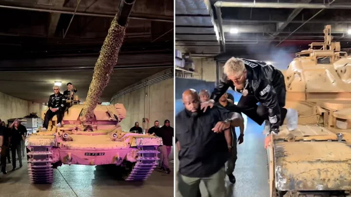 Jake Paul arrives on tank for Nate Diaz fight