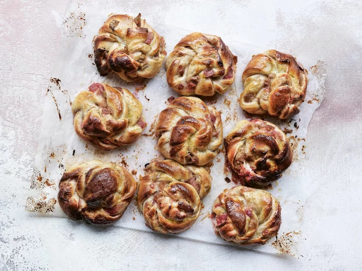 Rhubarb sticky buns for an idyllic Scandinavian afternoon tea